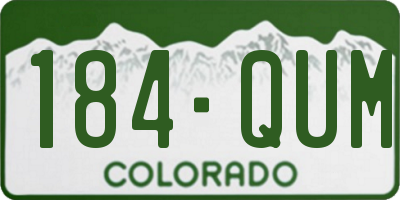 CO license plate 184QUM