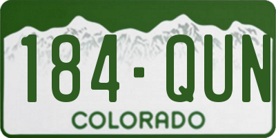 CO license plate 184QUN
