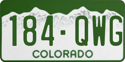 CO license plate 184QWG
