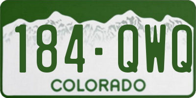 CO license plate 184QWQ