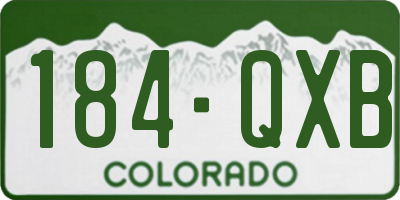 CO license plate 184QXB