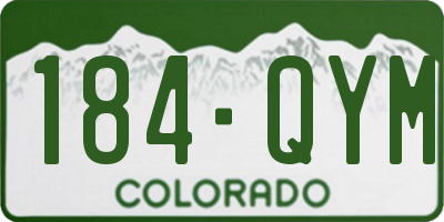 CO license plate 184QYM