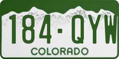CO license plate 184QYW