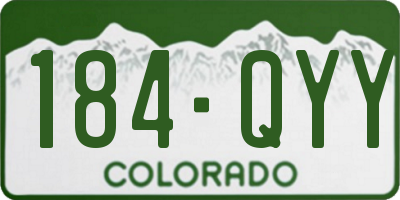 CO license plate 184QYY