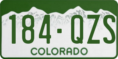 CO license plate 184QZS