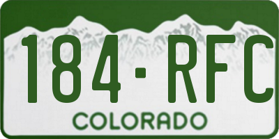 CO license plate 184RFC
