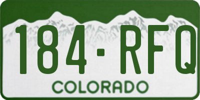 CO license plate 184RFQ