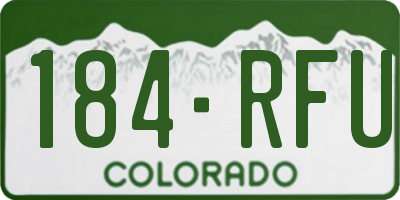 CO license plate 184RFU