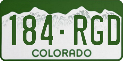 CO license plate 184RGD