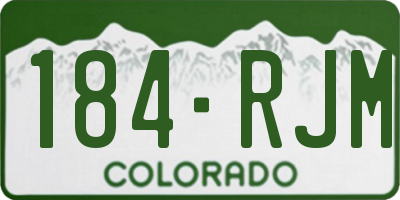 CO license plate 184RJM
