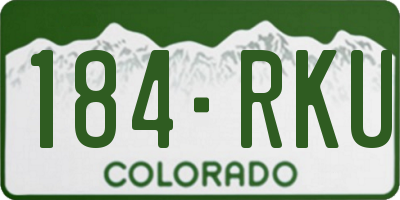 CO license plate 184RKU