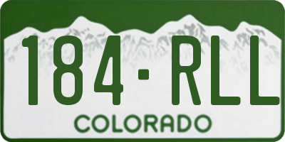 CO license plate 184RLL