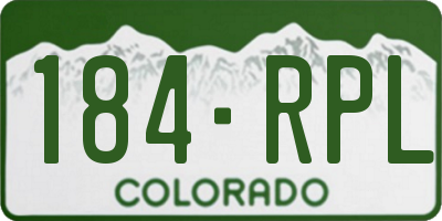CO license plate 184RPL