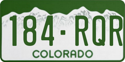 CO license plate 184RQR