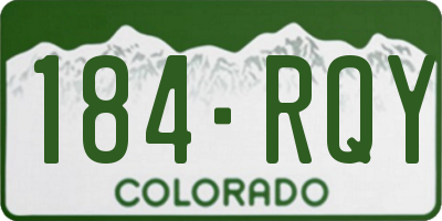CO license plate 184RQY
