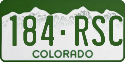 CO license plate 184RSC