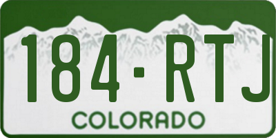 CO license plate 184RTJ