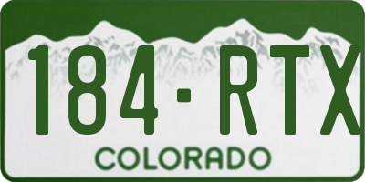 CO license plate 184RTX
