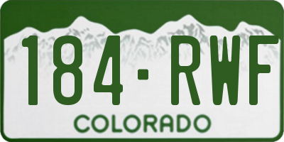 CO license plate 184RWF