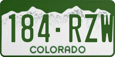 CO license plate 184RZW