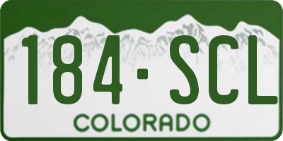 CO license plate 184SCL