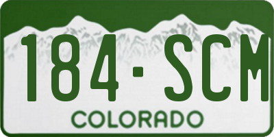 CO license plate 184SCM