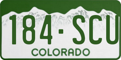 CO license plate 184SCU