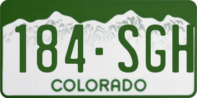 CO license plate 184SGH