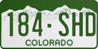 CO license plate 184SHD
