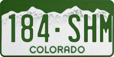 CO license plate 184SHM