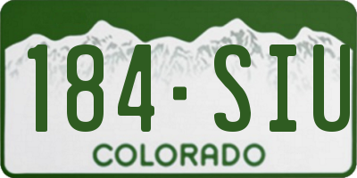 CO license plate 184SIU