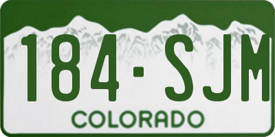 CO license plate 184SJM
