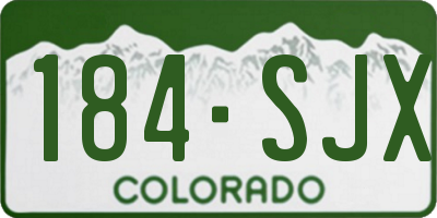 CO license plate 184SJX