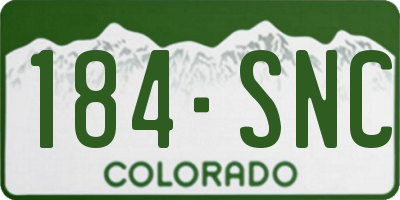 CO license plate 184SNC