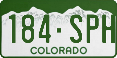 CO license plate 184SPH