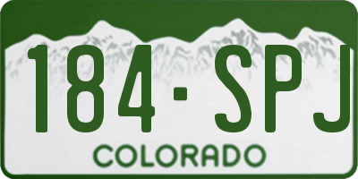 CO license plate 184SPJ