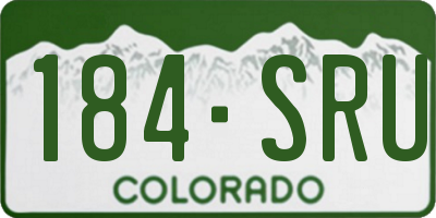 CO license plate 184SRU