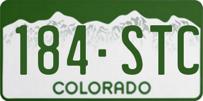 CO license plate 184STC