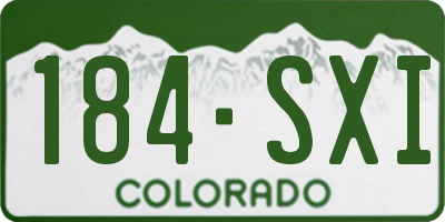 CO license plate 184SXI