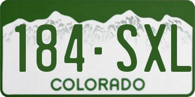 CO license plate 184SXL