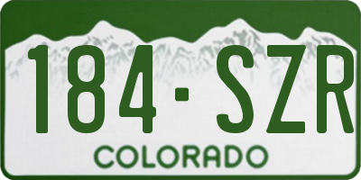 CO license plate 184SZR
