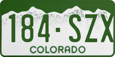 CO license plate 184SZX