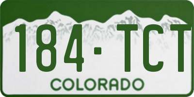 CO license plate 184TCT