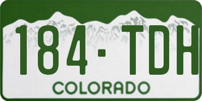 CO license plate 184TDH