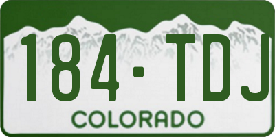 CO license plate 184TDJ