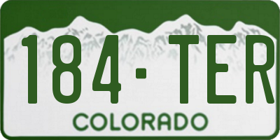CO license plate 184TER