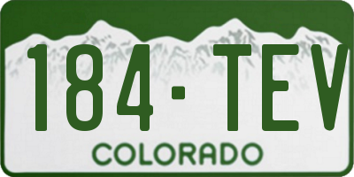 CO license plate 184TEV