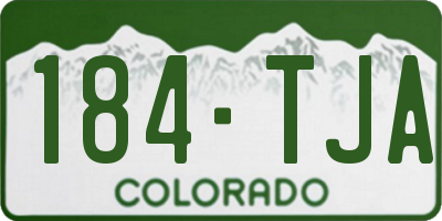 CO license plate 184TJA
