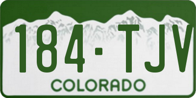 CO license plate 184TJV