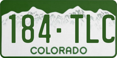 CO license plate 184TLC